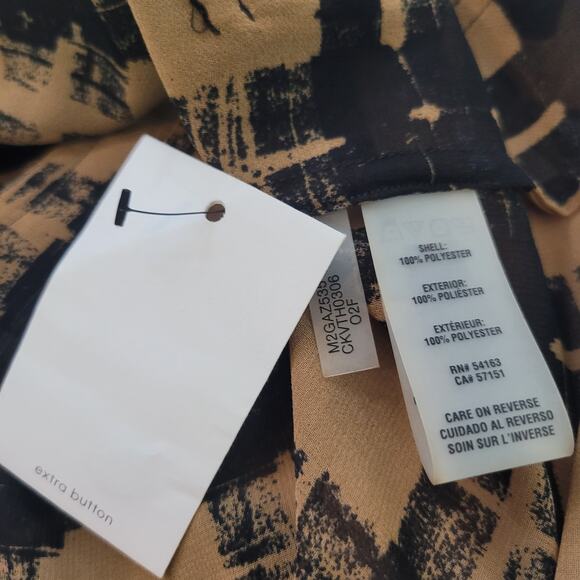 Calvin Klein Size XS NEW Contemporary Sheer Button Up Blouse Front Patch Pockets - Picture 10 of 10